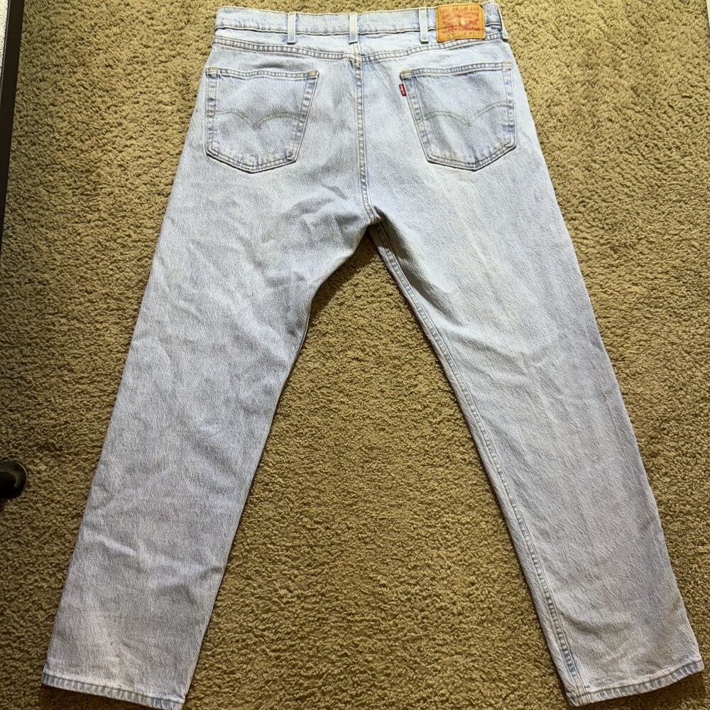 Levi's 505 Regular Fit Jeans Mens 38x32 Light Wash Straight Denim Classic